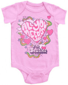 Beatles Baby Romper All You Need Is Love Pink