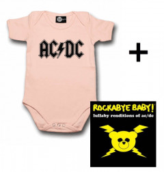Cadeauset AC/DC Baby Romper Logo Pink & AC/DC CD