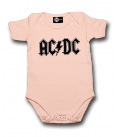 AC/DC Baby Romper Logo Pink