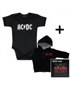 Cadeauset AC/DC Baby Hoody/vest & AC/DC Baby romper