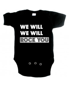 stoere baby romper we will rock you